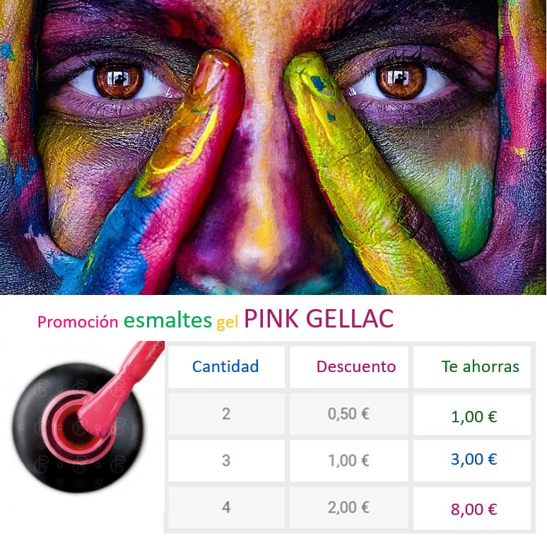 oferta / promoción de esmaltes de gel Pink Gellac