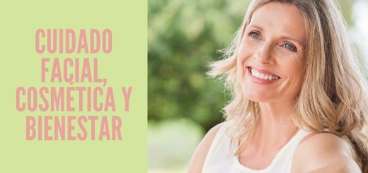 Fondo verde suave con mensaje editorial sobre cuidado facial, cosmética natural y bienestar consciente.